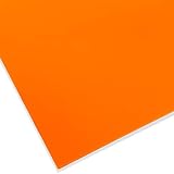 PLEXIGLAS® GS farbig, vielfältig nutzbares und bruchfestes Marken Acrylglas für Lichtobjekte etc., 3 mm dicke PLEXIGLAS® GS Platte in 25 x 50 cm, orange opak (2H02)