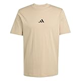 adidas Herren Essentials SMALL Logo Single Jersey Tee, warm Sandstone/Black, M