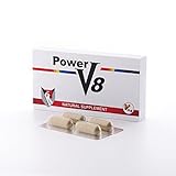 Power V8 x 4 Kapseln Energieschub Präparat für aktive Männer - Sofortwirkung - Ohne Rezept - Extra Stark mit Ginseng, Ginkg