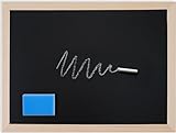 Schwarze Kreidetafel 40x60 cm zum Beschriften von Menü Aufhängen Abwischbare Wandtafel für Kinder Küche Schule Blackboard mit Holzrahmen Inklusive Kreide und Schw