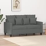 KRHINO 2-Sitzer-Sofa, Dunkelgrau, 120 cm, aus Stoff, modernes Aussehen, einfach, sauber, aus Metall, dick gepolstert, zum Chatten, Lesen, F