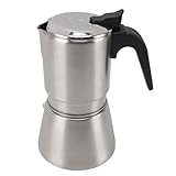 Moka-Kanne 304 Edelstahl Moka-Kaffeekanne Kaffeetasse Kanne Induktionsherd Kaffeemaschine 4-6 Tassen Kaffeekessel für den Herd für den Heimgebrauch 46 Tassen E