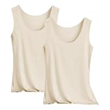 2er Pack Damen Tank Top U-Ausschnitt Ärmelloses Oberteil Einfarbiges Basic Shirt Lässige Weste Integriertes Design Bequeme Passform für Entspannten Alltag