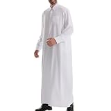Muslimische Kleider Herren Kaftan Herren Langarm Naher Osten Arabische Thobe Muslim Kleid Ethnische Maxikleid Hemd Mantel Ramadan Roben Arabische Kleidung Geschenke Ramadan Faschingskostü