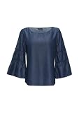 s.Oliver BLACK LABEL Relaxed-Fit-Bluse in Denim-Optik mit Volantärmeln blau 34