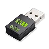 WLAN Stick Für Pc - 433MBit/s 5GHz, 150MBit/s 2,4GHz, Kompatibel mit Windows 11/10/8.1/8/7/XP, Kein Treiber installiert Werden müssen, Ausgestattet mit Bluetooth-Funk