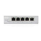 ZYXEL 5-Port Gigabit Ethernet Web Managed Switch | Metallgehäuse | VLAN-Unterstützung | Desktop- oder Wandmontage | lüfterlos | eingeschränkte | QoS | Ethernet-Sp