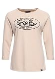 Queen Kerosin Damen 3/4 Shirt Raglan Shirt Modal Atmungsaktiv Comfort Fit Everyday Shirt Biker Retro Vintage C