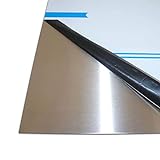 B&T Metall Edelstahl V2A Blech-Zuschnitt geschliffen K240, foliert | 1,0 mm stark | Größe 30 x 40 cm (300 x 400 mm)