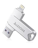 LESOGE MFi Zertifizierter USB Stick 256GB für iPhone,3 in 1 USB Speicherstick USB 3.0 USB-Flash-Laufwerk, Externer Speichererweiterung Fotostick,USB C Stick für iPhone/iPad/Android/PC/M