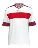 JAKO Unisex Trikot Club 92, Kurzarm, weiß/rot/Maroon, M