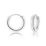 DTPsilver® 925 Sterling Silber Creolen Ohrringe - Klein/Mittelgroße/Groß - Dicke 2 mm - Durchmesser: 16
