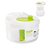 Puwaiio Salatschleuder, 3L Manuelle Salatwaschschleuder, Gemüseschleuder, Kleine Salatschleuder, Küchenhelfer Salattrockner Zum Waschen Und Trocknen Von Salat, Ge-müse Und Ob