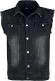 Black Premium by EMP Herren graue Jeans-Weste im Used-Look S