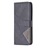 WOWUDI Handyhülle für Samsung Galaxy A81 / Note 10 Lite,Premium Leder Flip Klappbare Stoßfeste Magnetische [Kartenfächern] [Standfunktion] Schutzhülle Tasche -Schw
