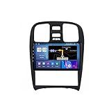 Android 10 2 DIN Auto GPS für Hyun-dai Sonata Fe 2004-2012 - 9 Zoll - Unterstützt Dab/Lenkradsteuerung/WiFi/Bluetooth/CarPlay/Mirrorlink/USB/4GVIIPOO