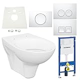 Geberit Duofix Vorwandelement Design WC mit Beschichtung WC Sitz SoftClose Drückerplatte Schallschutz Komp