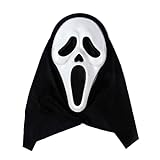thematys Film Horror Killer Scream Ghostface Maske aus Plastik | perfekt für Karneval, Fasching & Halloween | Einheitsgröße für Erwachsene | Plastik (Scream)
