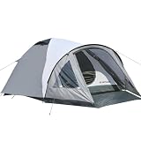 EchoSmile 2/3/4 Personen Camping Zelt 3-4 Saison Wasserdichtes 5000mm Zelt Kuppelzelt mit Vorzelt leichtes Wanderzelt Outdoor iglu Zelt Festivalzelt, Grau+Weiß