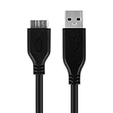 CELLONIC® USB Kabel 1m kompatibel mit Samsung Galaxy S5 (SM-G900), Galaxy Note 3 (SM-N900) Smartphone, Handy Ladekabel Micro USB 3.0 auf USB A 3.0 Datenkabel 1A schwarz PVC