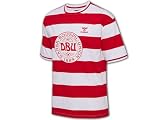 hummel DBU Dänemark Stripped Tee 24 rot-weiß Dänemark Fan T-Shirt Denmark Jersey, Größe:3XL