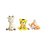 Unimall 6 Stück 3D Jungle Animal Cake Dekorationen Toppers Fox Tiger Giraffe Picks für Kinder Boy Girl Baby Shower Taufe Erste Geburtstagsfeier Supp
