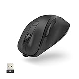 Hama ergonomische Maus (Funkmaus, 6 Tasten, 2,4GHz, BlueWave, 800/1200/1600dpi, optische Maus kabellos, wireless, Maus ergonomisch, Computermaus, für Laptop/PC, Akku, Rechtshänder) schw