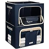 4CONVY Feste faltbare Kleideraufbewahrung Box mit Reißverschlüss - Aufbewahrungstasche für Bettdecken – stabile Aufbewahrungsbox für Kleidung – Kleiderbox
