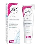 Veet Pure Haarentfernungscreme für Körper, Arme & Beine - Enthaarungscreme für sensible Haut - Minimum an Inhaltsstoffen & angenehmer Duft - 100