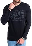 JACK & JONES Herren Langarmshirt aus Baumwolle – Longsleeve Männer – T-Shirt mit Langen Ärmeln aus Baumwolle - einzeln und Multipack (Black Opt5 - L)(Nala L/S Black OPT5 - L)