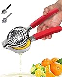 JOYIT Extra große Zitronenpresse aus Edelstahl – hochwertige robuste Zitronenpresse mit Silikongriff in Lebensmittelqualität, ergonomische Zitruspresse und Fruchtentsafter für kleine Orang