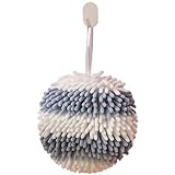 Samuliy Fuzzy-Ball-Handtuch - Buntes, schnell trocknendes Handtuch zum Aufhängen mit Aufhängeschlaufe - Niedliche Händetrocknungshandtücher, weiche Handtücher für Haushalt, Badezimmer, Kü