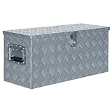 WOODEY Home Furniture Garden Aluminiumbox 80x30x35cm Silb