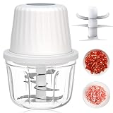 Zwiebelschneider Elektrisch, 400ml Zwiebel Zerkleinerer Elektrisch Multizerkleinerer Küche Aufladbar mit Ladekabel, Universal Mixer Gemüsezerkleinerer für Fleisch Zwiebeln Knoblauch Gemüse Nü