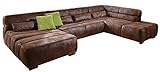 Cavadore Wohnlandschaft Scoutano, XXL-Couch in U-Form im Industrial Design, 363 x 76 x 227 cm, Lederoptik b