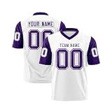 Personalisiertes American Football Trikot,Individuell Bedruckt Namen Nummer & Logo,Baseball Shirt Für Kinder/Erwachsene Unisex Personalisierte Trikot Trikot Trikots(Lila)