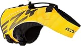 EzyDog Schwimmweste Hund – Premium Schwimmhilfe für kleine, mittlere & große Hunde – DFD X2 Boost Rettungsweste für Pool, Strand & Boot (S, Gelb)