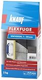 Knauf Flexfuge Universal 5 kg Sandgrau, universell einsetzbar für ein besonders glattes Fugenbild auf Wand & Boden im Innen- & Außenbereich, schnellhärtender Fugenmörtel auf Zementb