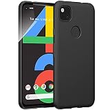 Beetop Kompatibel Mit Google Pixel 4a Hülle, Schutzhülle Ultradünn Handyhülle Weiche Silikon TPU Rückschale Case Cover Für Google Pixel 4a [Nicht für Pixel 4a 5G] Schw