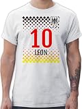 T-Shirt Herren - 2026 Fussball WM Fanartikel - Deutschland Fußball Trikot | Germany-Style mit personalisiertem Namen und Nummer - XXL - Weiß - em 2024 fußball-Fanartikel fußball. Germany T