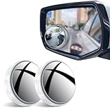 2 Stück Toter-Winkel-Spiegel, Totwinkel Spiegel für Auto, 360 Grad Drehung Einstellbarer Weitwinkel Rückspiegel, HD Selbstklebend (White)