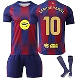 Generisch New Number Barcelona 10 Lamine Yamal Home Away Red Blue Stripe Pink Trikot Kinder 25/26 Kids Boys Mens Trainning Sport Outdoor Soccer T Shirt Shorts Socks Football Jersey S