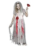 Horror-Shop 3-tlg. Zombie Braut Kinderkostüm für Halloween XL