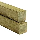 Gartenwelt Riegelsberger Premium Kantholz Kiefer imprägniert Pfosten Konstruktionsholz 4-seitig glatt Holzzaun Holz Zaun 70x70 mm Höhe 100