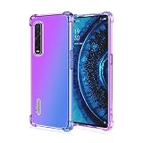 EASSGU TPU Silikon Handyhülle für Oppo Find X2 Pro (6.7' Inches), Durchsichtig Farbverlauf Case, Anti Drop und Anti Scratch Schutzhülle - Blau L