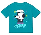 Baby Tshirt in Türkis 0-36 Monate mit Druck T-Shirt mit Spruch Zukünftiger Gamer, Cooler Hase mit Kopfhörern und Controller am zocken T-Shirt für Kleinkind 0, 1, 2, 3 J