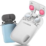 LENZBOX Soft Set inkl. 1x LenzCare - Premium All-In-One Kontaktlinsenbox für weiche Kontaktlinsen, Kontaktlinsenbehälter mit Flüssigkeit, reisetauglich & kompakt, Made in Germany, Farbe Flambé