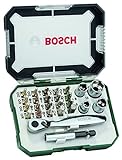 Bosch Accessories Bosch 26tlg. Schrauberbit- und Ratschen-Set (Extra harte Qualität, mit Adapter, Universalhalter, Zubehör Bohrschrauber und Schraubendreher)
