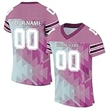YSFWL Personalisiertes American FootballTrikot Individuell Printed Team Name & Number Custom Football Jersey Sporttrikot für Männer Frauen Jugend Unisex Schnelltrocknend Atmungsaktiv Tshirt(#A 21)