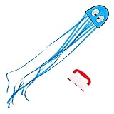 Wolkenstürmer - Farbenfroher Kinderdrachen Mini Oktopus Blau - 1-Leiner Drachen & Flugspielzeug mit Gestänge - Drachen ab 3 Jahren - mit praktischer Aufbewahrung